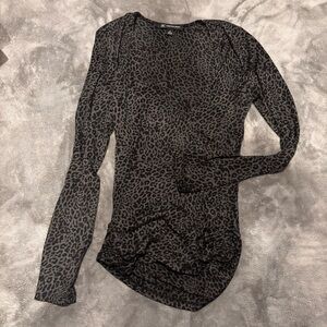 Long Sleeve Leopard Print Top